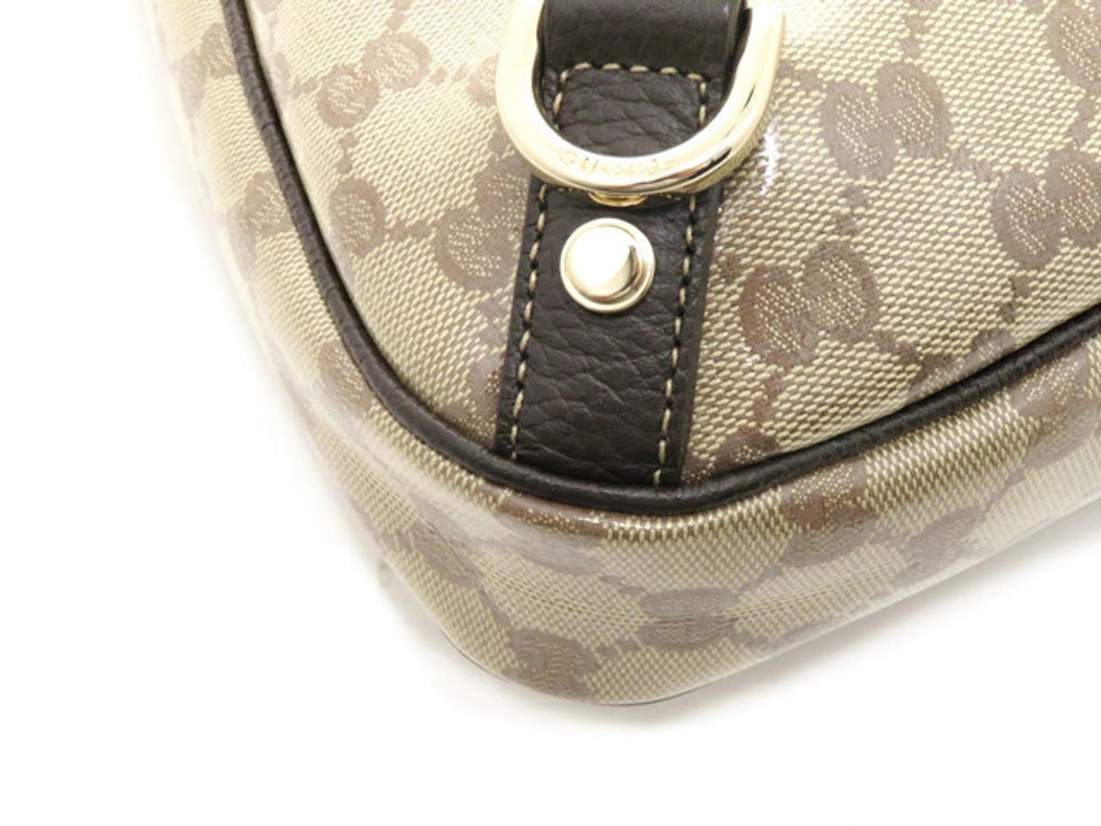 Gucci GG Crystal Abbey Hobo Bag Beige Cream Dark Brown - Picture 8 of 9